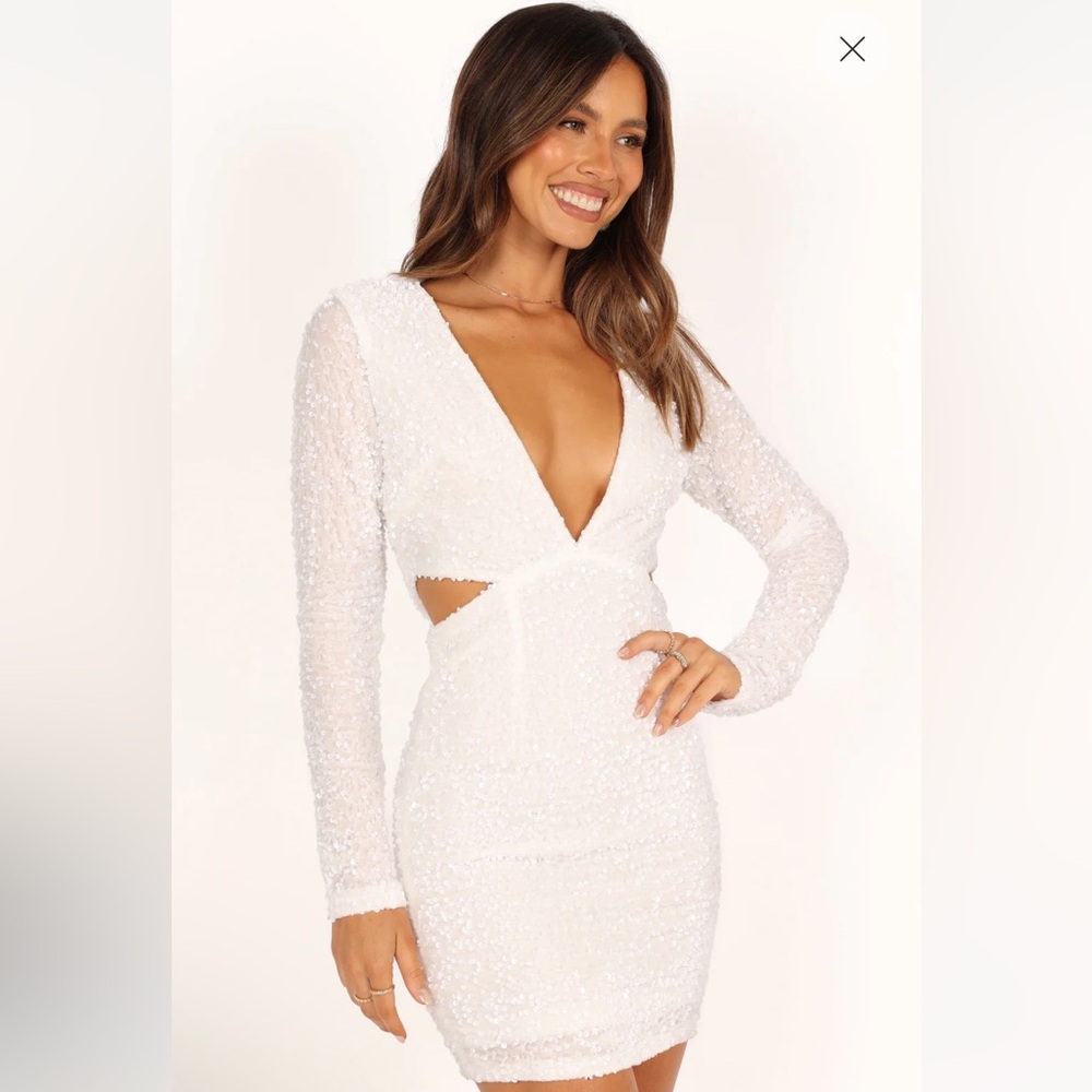 Petal & Pup White Sequin Mini Dress